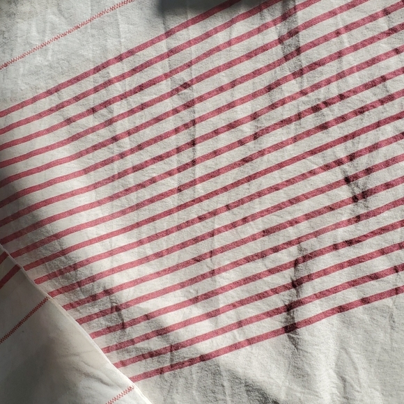 Pottery Barn Teen Harbor Stripe Duvet Cover & Sham- red & Cream - Picture 4 of 8